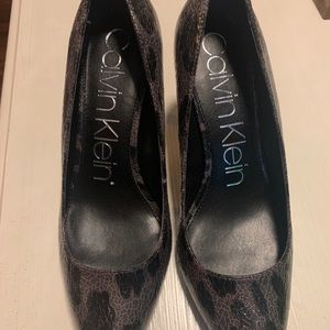 Calvin Klein leopard print heels
